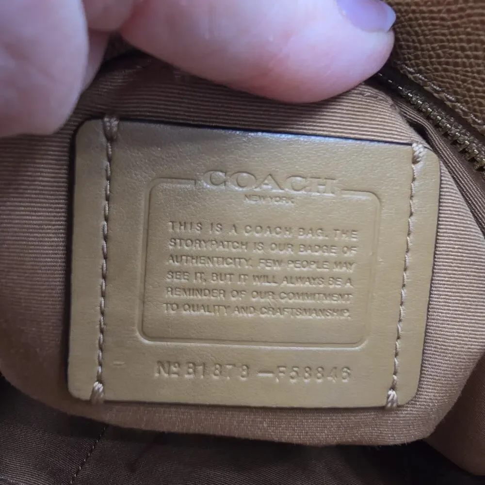 Coach Brown Coated Canvas City Zip Tote Bag F58846 Classic Minimalist Luxury‎